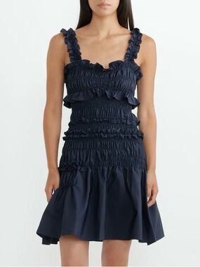 RARE CECILIE BAHNSEN Oona Dress in Navy